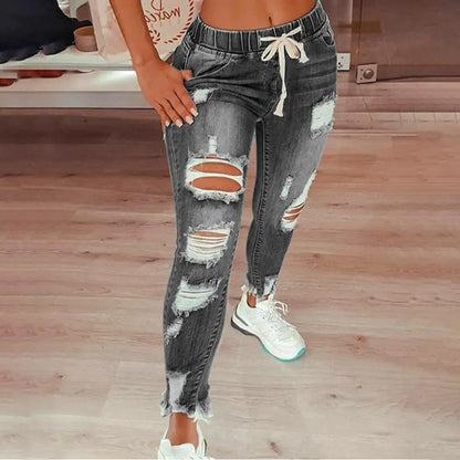 Popular  Denim Pants Summer Pure Color All Match Jeans Slim Female Pencil Jeans for Dating