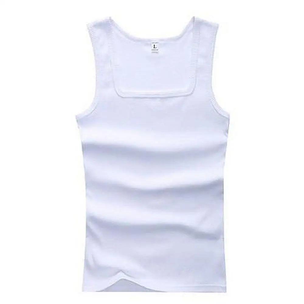 Plus Size Male  100% Pure Cotton Sleeveless T-shirt Elastic