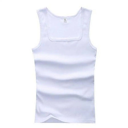 Plus Size Male  100% Pure Cotton Sleeveless T-shirt Elastic