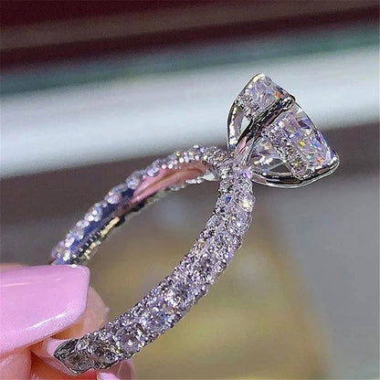 Exquisite Silver Engagement Ring