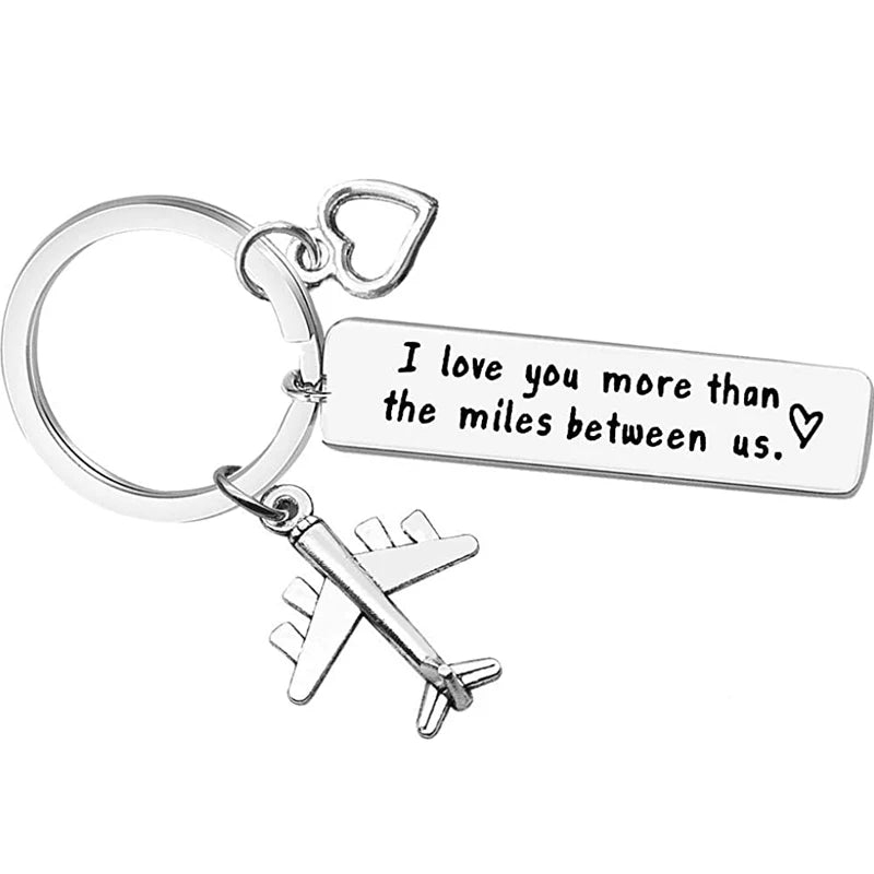 I Love You More Than The Miles Between Us Keyring for couples