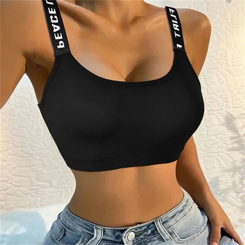 Sport Fitness Top Letters Yoga Bra