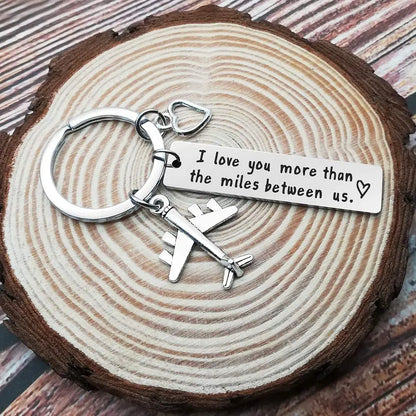 I Love You More Than The Miles Between Us Keyring for couples