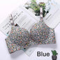 Floral Print Seamless Push Up Bras One-Piece Underwear