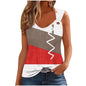 Fashion Stripe Print T Shirt Sleeveless