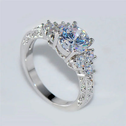 Exquisite Silver Engagement Ring