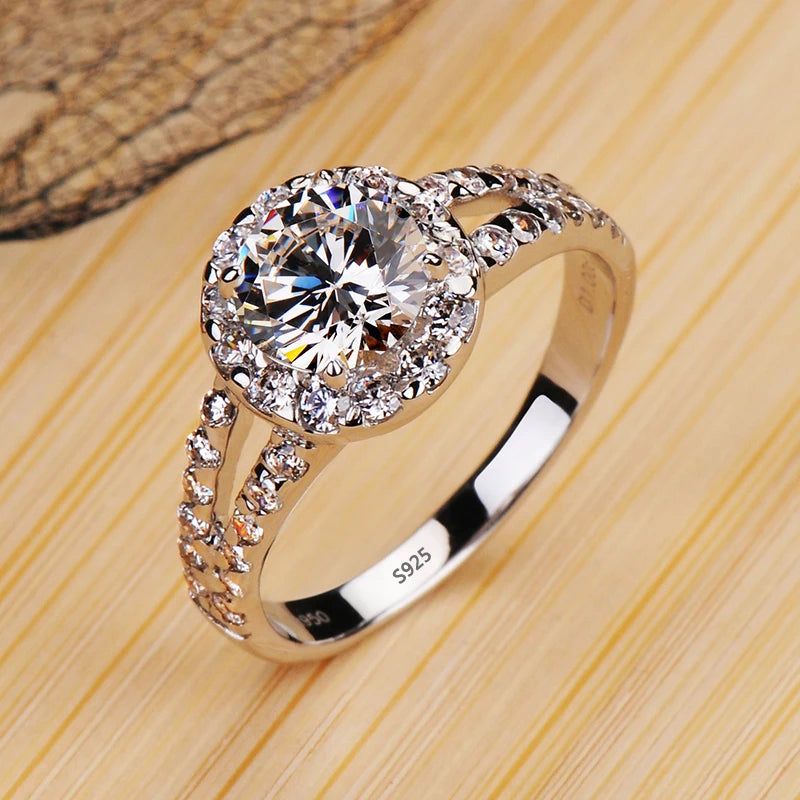 Never Fade 18K White Gold Color Ring Solitaire 2 Carat