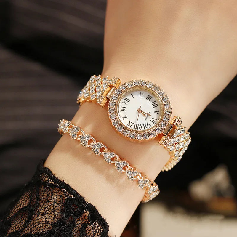 Bracelet Watches for women 2pcs Set Rose Gold