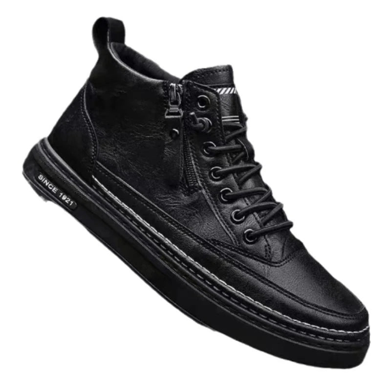 Handmade Leather Casual Shoes for Men  Comfortable High Top Boots