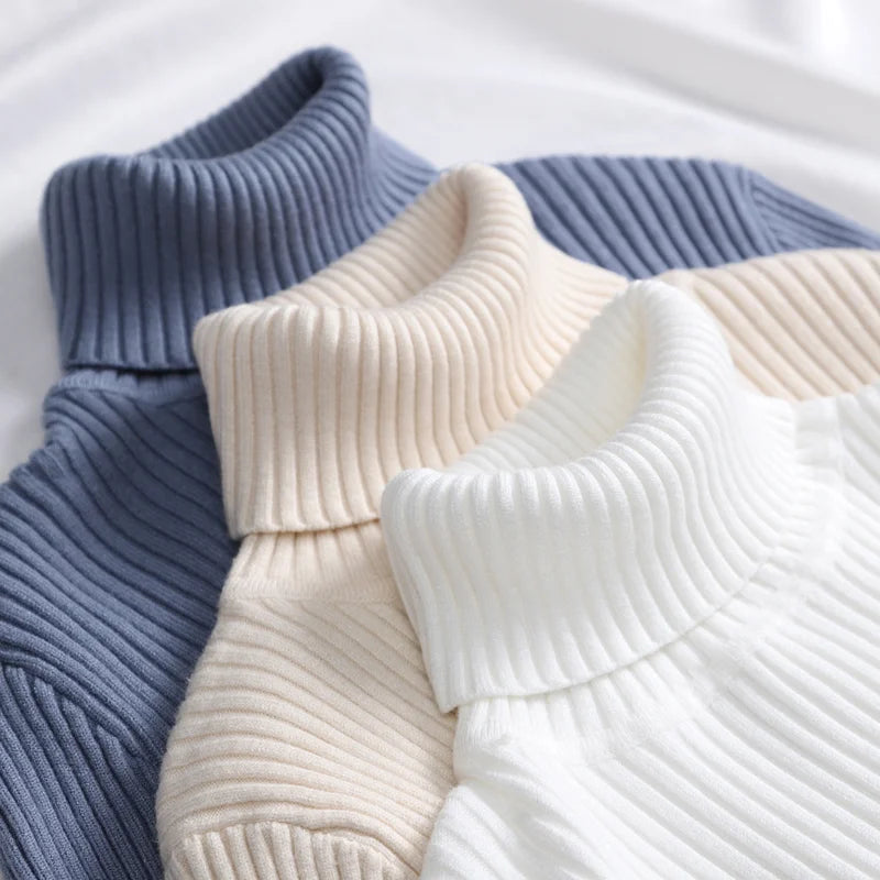 Turtleneck Knitted Soft Pullovers Cashmere Sweaters For Women