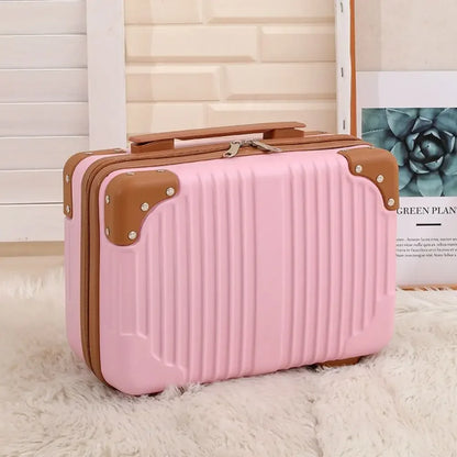 14 inch Mini Travel Suitcase Cosmetic Box Hand Luggage Organizer Makeup Case Small Password Box Boarding Case