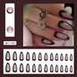 Caramel Flower 24 Pcs Press on Nails Pink Gradient  Glossy Artificial  Reusable Nails