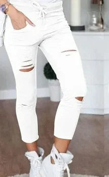 Ripped Jeans  - Big Size  Stretch Pencil Pants Leggings Woman Jeans