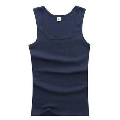 Plus Size Male  100% Pure Cotton Sleeveless T-shirt Elastic