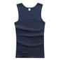 Plus Size Male  100% Pure Cotton Sleeveless T-shirt Elastic