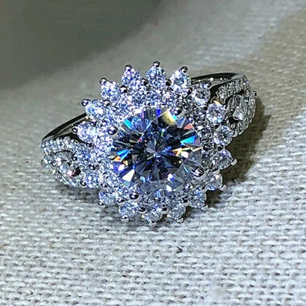 Exquisite Silver Engagement Ring