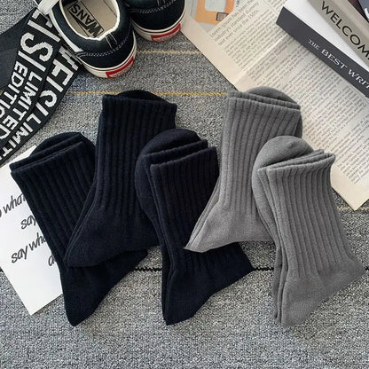 5 Pairs Cool Men Black White Warm Socks Set