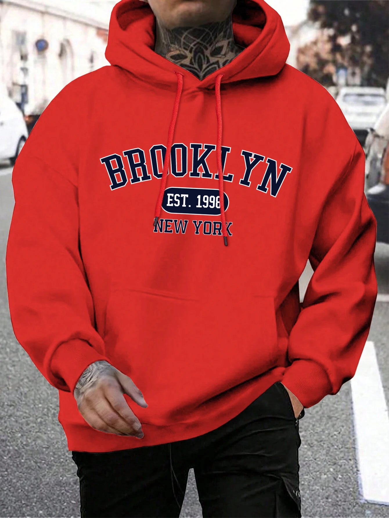 Men Oversize Comfortable Hoody Brooklyn print