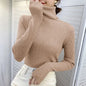 Turtleneck Knitted Soft Pullovers Cashmere Sweaters For Women