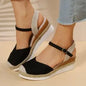 Closed Toe Wedge  Buckle Strap Gladiator Shoes