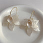 C Shape Metal Acrylic Petal Earrings European American Style