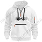 Men's digital printed leisure sports multi-zipper hooded long-sleeved hoodie pullover