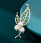 Golden Tulip Flower Imitation Pearl Brooch