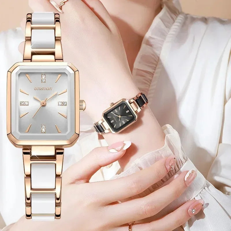 Stainless Steel Ladies Business Quartz Wristwatches