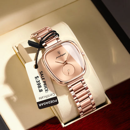 POEDAGAR Stainless Steel Waterproof Quartz Watch for Women