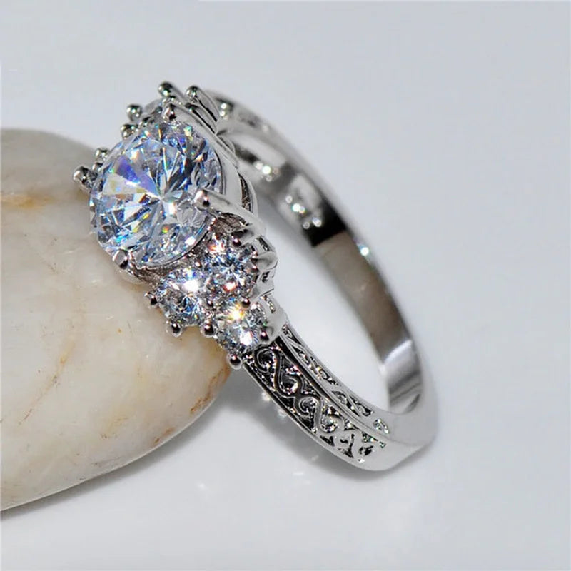 Exquisite Silver Engagement Ring