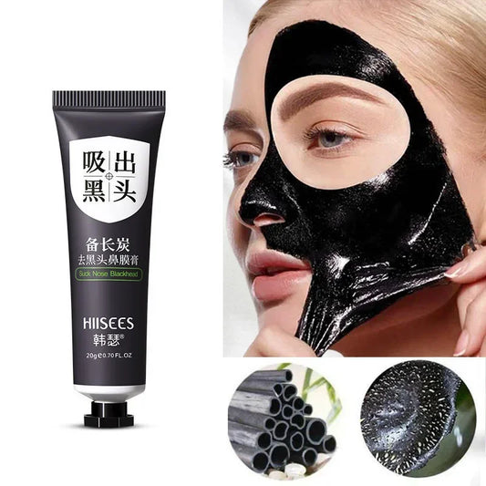 Bamboo Carbon Black Mud Facial Mask Active Deep Cleansing Oil-Control Purifying Remove Blackhead Nose Acne Remover