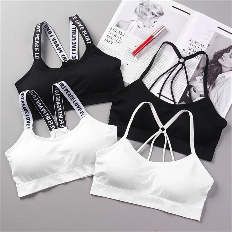 Sport Fitness Top Letters Yoga Bra