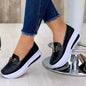 Round Toe Casual Shallow Mouth Slip-on Walking Shoes