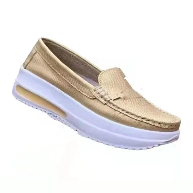 Round Toe Casual Shallow Mouth Slip-on Walking Shoes