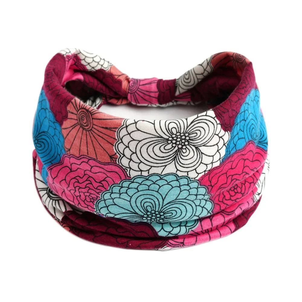 African Headbands for Women and Girls Printed Headwraps Elastic Turban Headscarfs Accessories