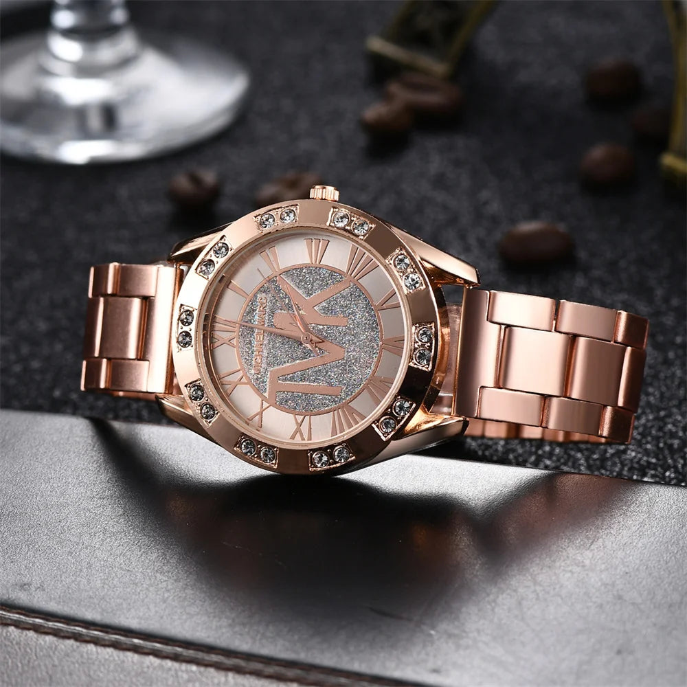 Women's TVK Quartz Watch Stainless Steel Gold Wristwatch