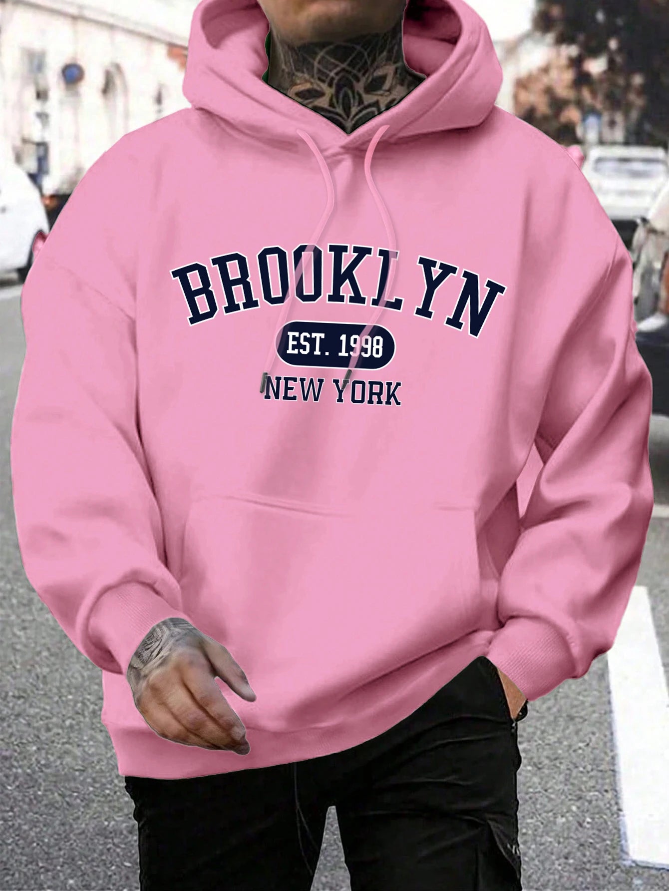 Men Oversize Comfortable Hoody Brooklyn print