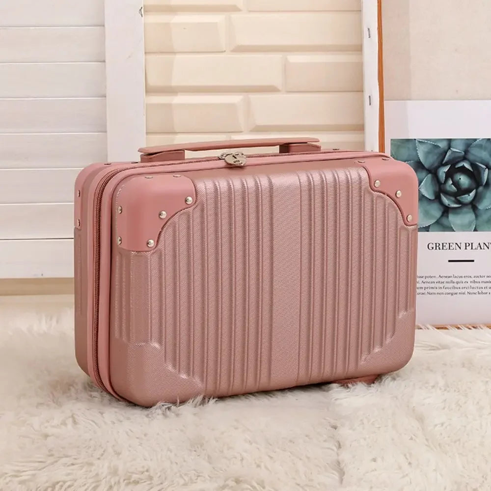 14 inch Mini Travel Suitcase Cosmetic Box Hand Luggage Organizer Makeup Case Small Password Box Boarding Case