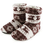 Woman Home Socks Christmas Elk Indoor Shoes Warm Anti-Skid Sole