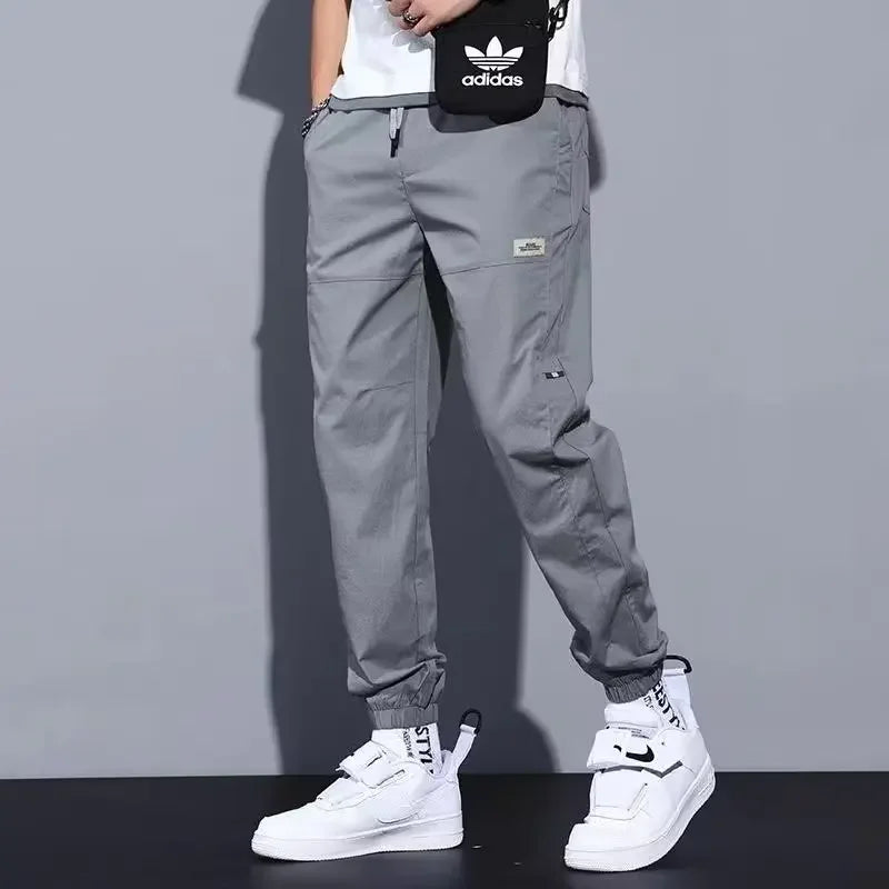 Trendy Loose-fit Bunched Casual Cargo Fashionable Cropped Pants For Men