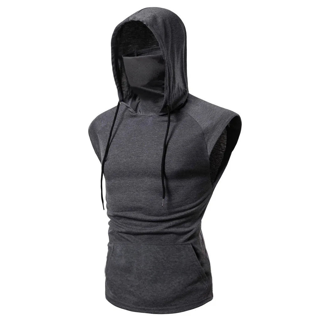 Thin Hoodie Long Sleeve Hoodies With Mask Sweatshirt Casual Splice Large