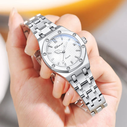 Solid Steel Strip l Quartz Wristwatch Waterproof luminous hands