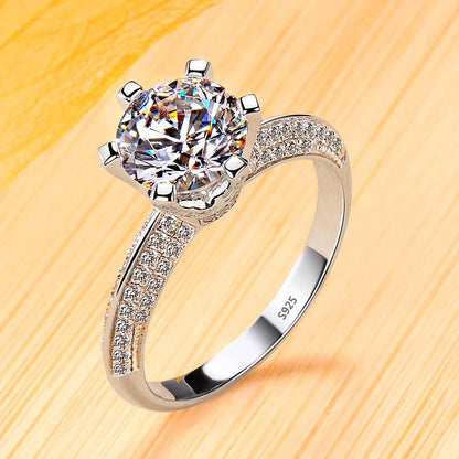 Never Fade 18K White Gold Color Ring Solitaire 2 Carat