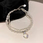 4Pcs/Set Heart White Color Pearl Bracelets Set