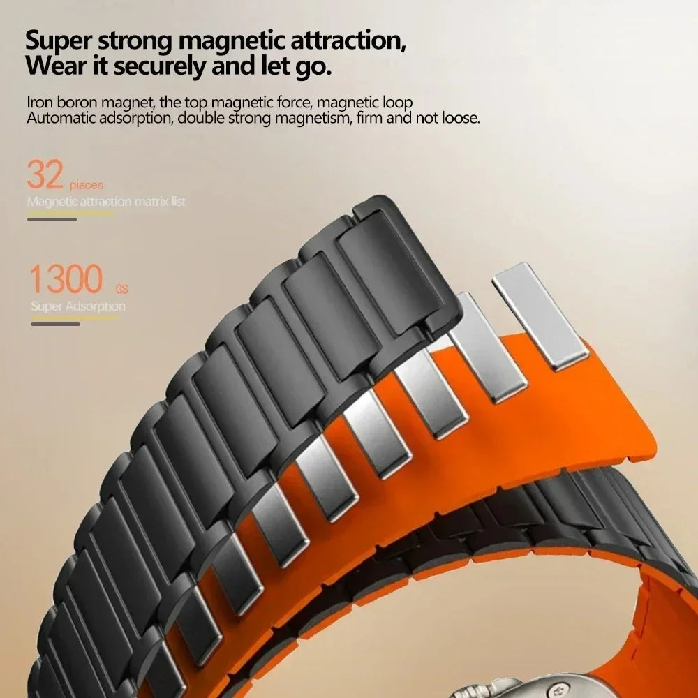 Magnetic Loop Silicone Bracelet iWatch sultra 2 strap