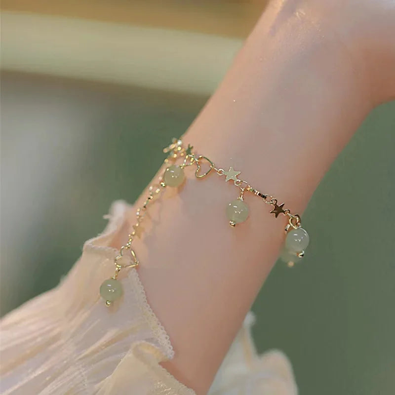 4Pcs/Set Heart White Color Pearl Bracelets Set