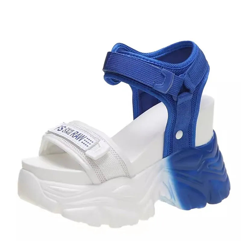 Platform Sandals Women Wedge Loop Chunky Sandals