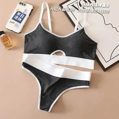 Seamless Sports Bra And Panties Set Cotton, spandex