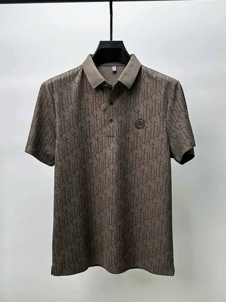 Short Sleeved Luxurious Embossed Casual Fashion Comfortable Breathable Cool Polo