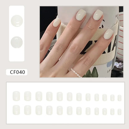 24 Pcs Press on Nails Glossy Reusable Nails